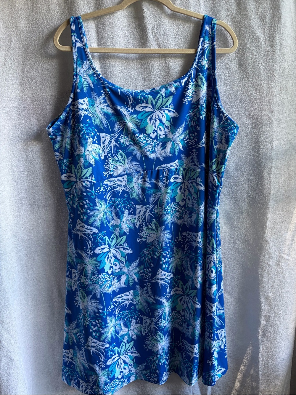 Columbia Blue Tropical Marlin PFG Fishing Tank Top Dress size 1X